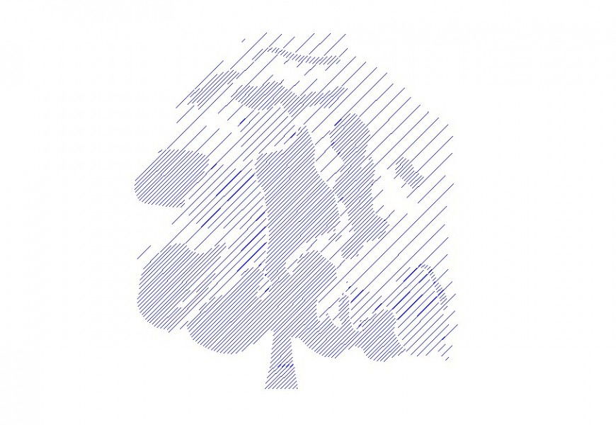 Dynamic tree front elevation block drawing details dwg file