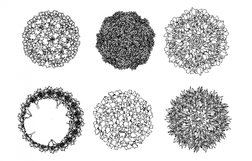 Dynamic tree plants top view cad blocks details dwg file