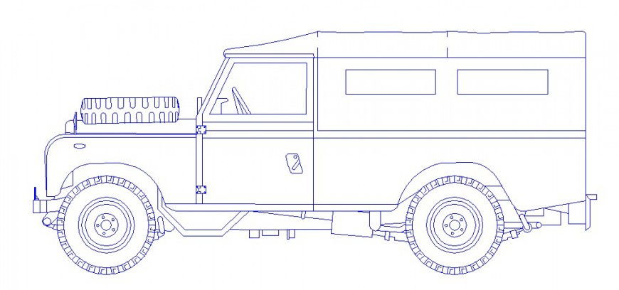 Dynamic truck side elevation block cad drawing details dwg file