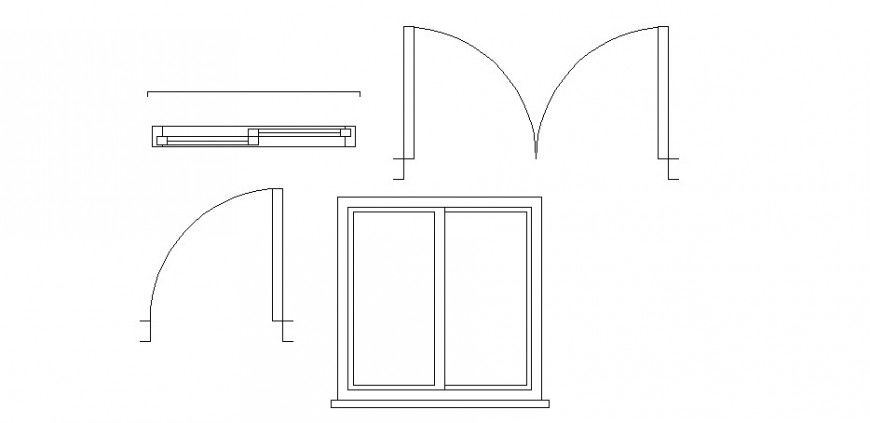 Dynamic window and door blocks cad drawing details dwg file