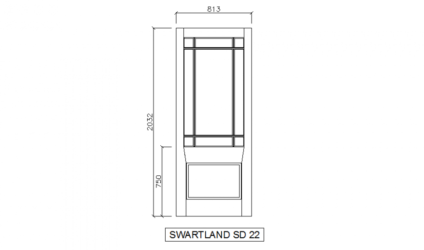 Dynamic wooden door front elevation cad block details dwg file