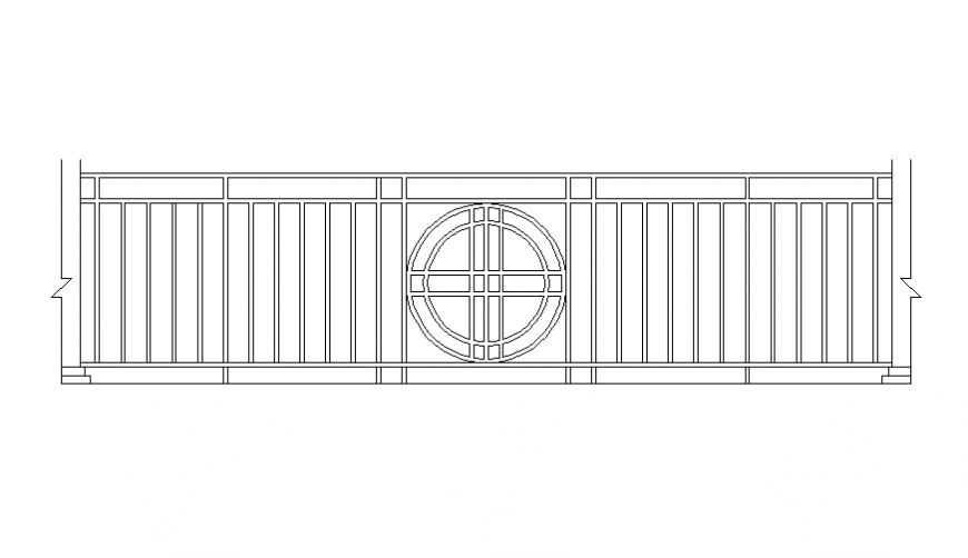 Dynamic wooden railing front view cad block details dwg file