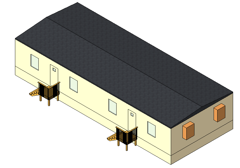 Site Office CAD Drawing with Floor Plan Layout and 3D View Details