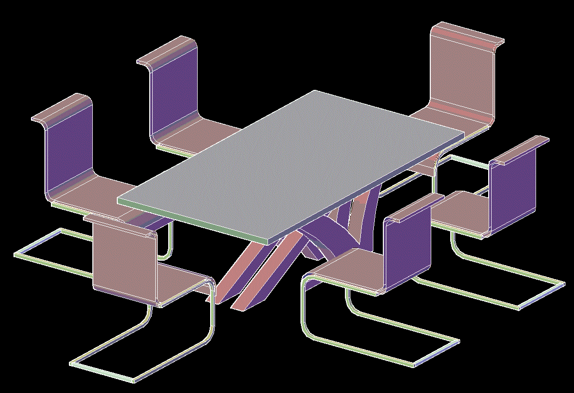 Modern Dining Table CAD Design Layout in DWG Format for Interiors
