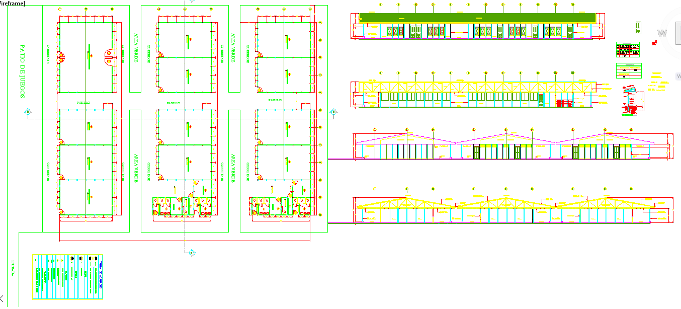 Modern School Project DWG File with Floor Layout and Elevation Design