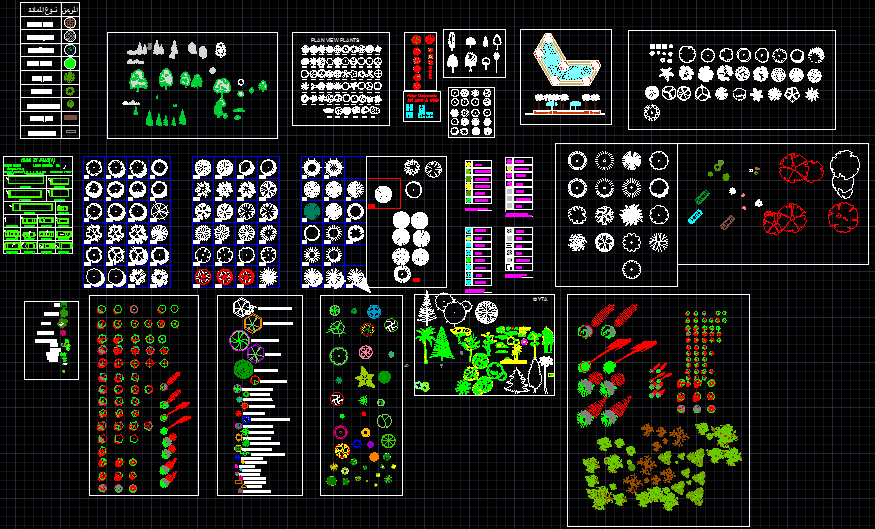 Tree CAD Blocks Drawing File in DWG Format for Landscape Design Work