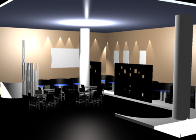 3D Coffee Bar Interior Design Layout in Editable DWG Drawing File