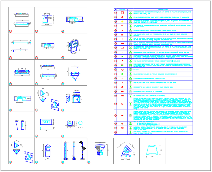 Electrical Equipment Symbol AutoCAD File with Lighting Legend Details