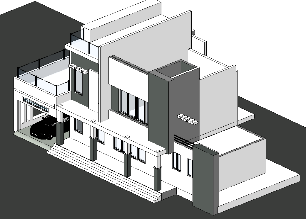 3D House CAD Drawings and Architectural Layout Design in CAD File