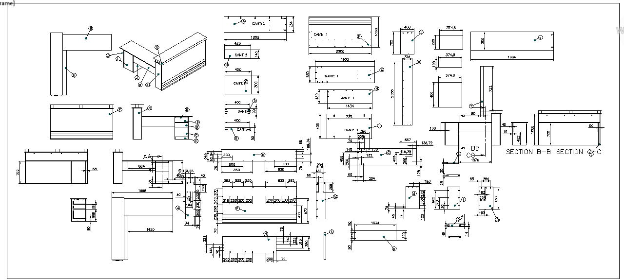 Reception table furniture