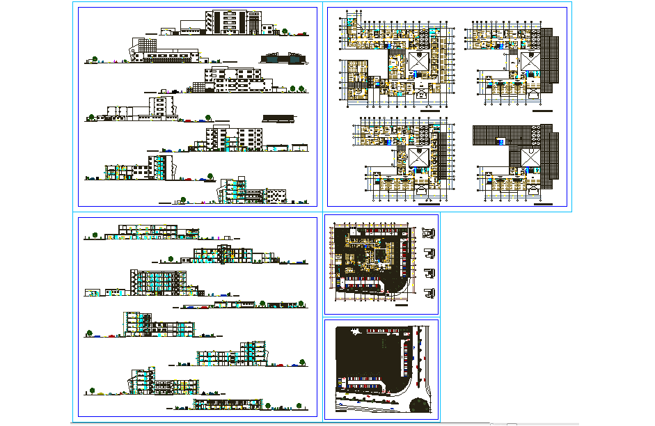 90 Bed Hospital Building Design Layout and Elevation DWG Plan