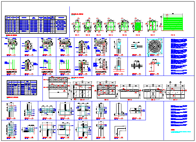 Metal aluminum doors and windows detail