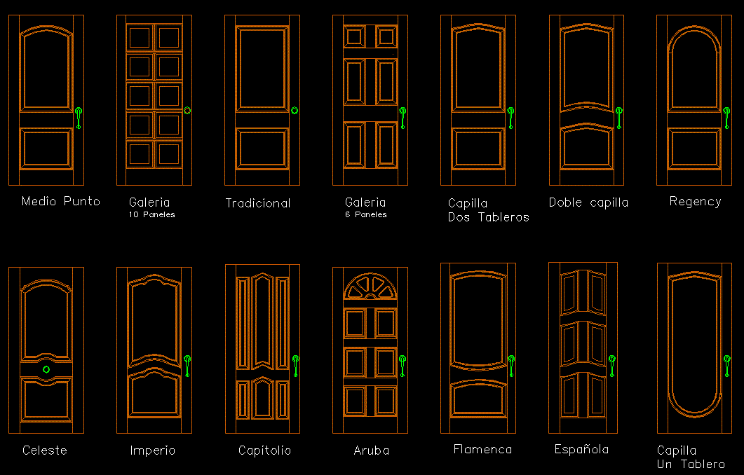 Wooden Door AutoCAD DWG Blocks with Classic and Modern Designs