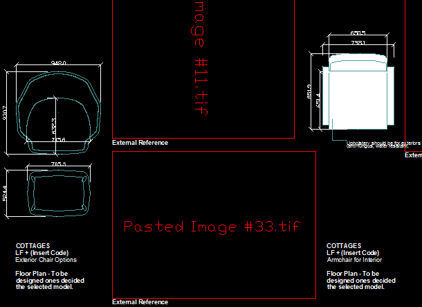 2D Chair Design AutoCAD DWG Drawing for Interior Furniture Layout