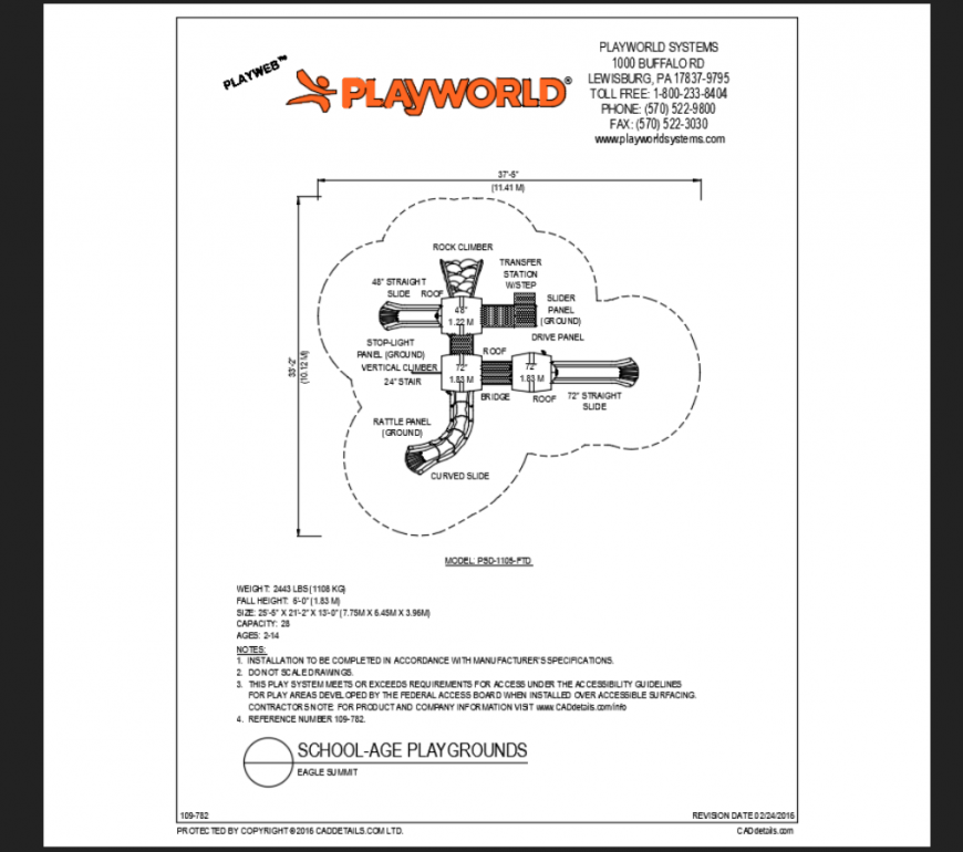 Eagle summit early child school theme park structure details dwg file
