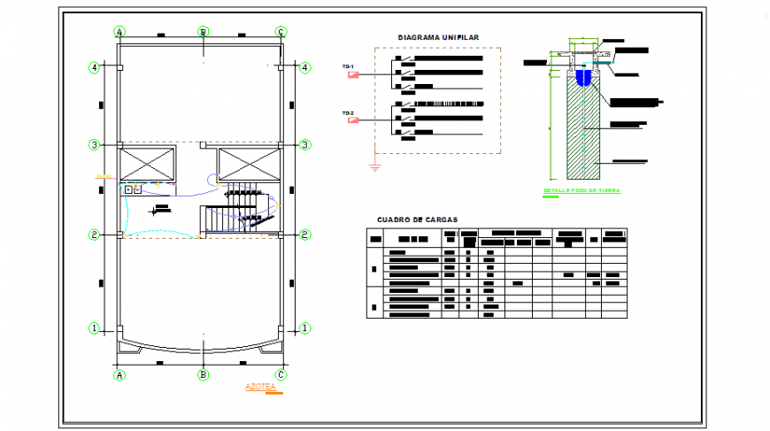 Earth well detail design of Proposed one family home design drawing