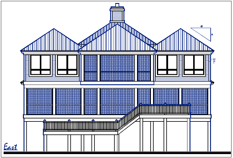 east elevation plan view details dwg file