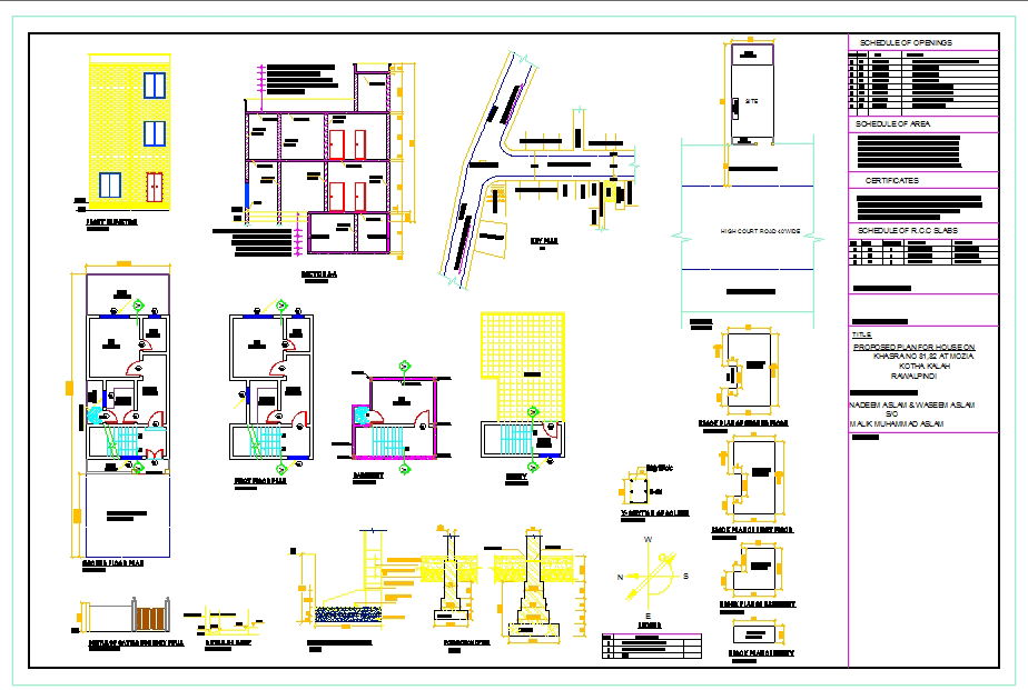 Residential House AutoCAD DWG with Floor Plans and Elevation Layout