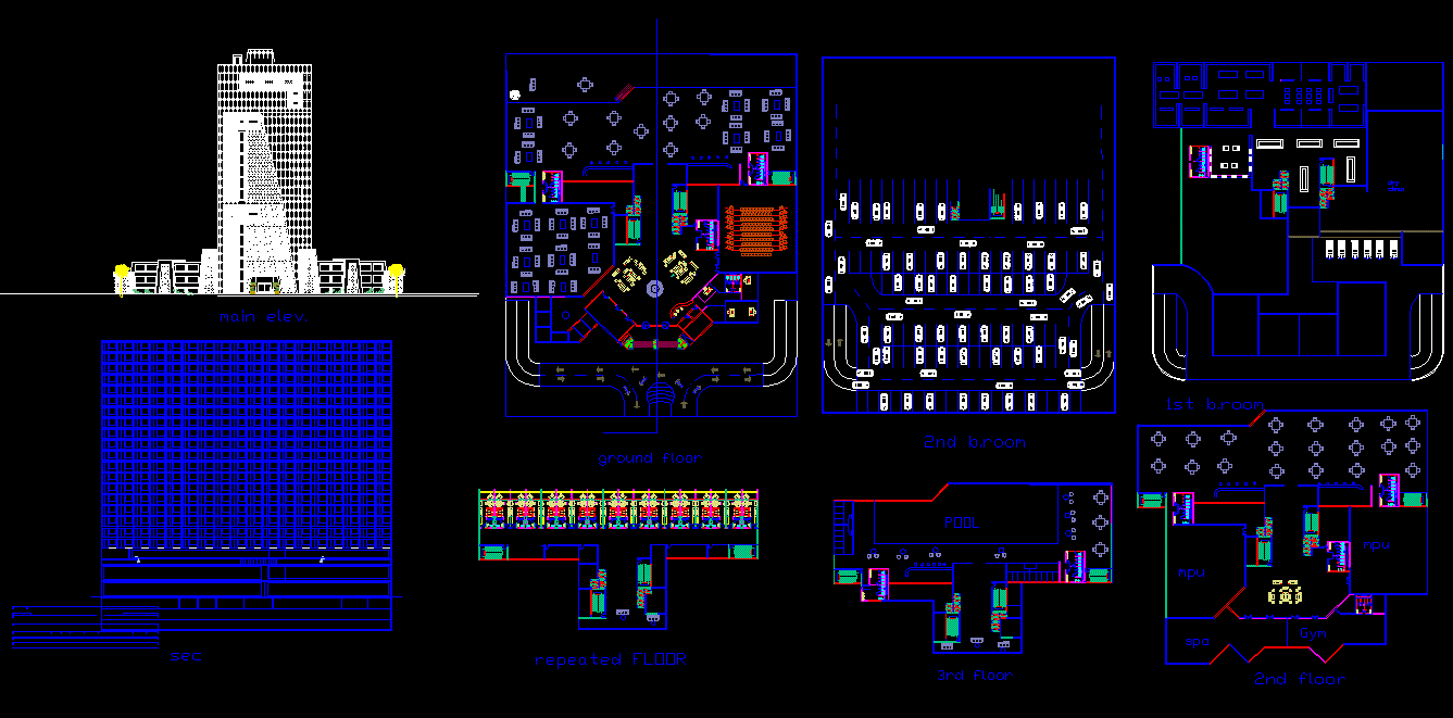 Hotel CAD DWG for Architectural Design and Interior Planning Layouts
