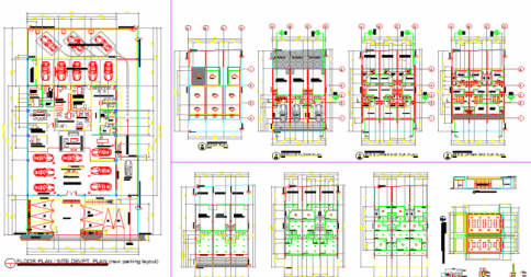 Palm Resort AutoCAD DWG Plan with Floor Layout and Structural Details