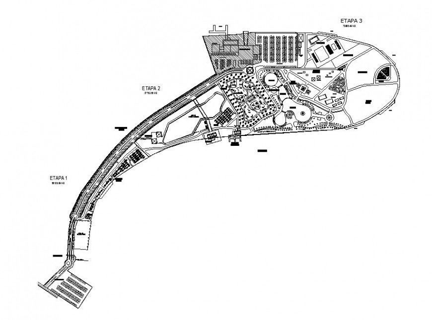 Eco-family natural park landscaping structure cad drawing details dwg file