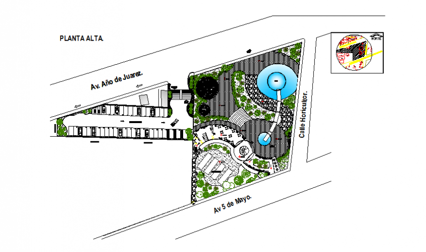 Ecological green theme park design and landscaping structure details dwg file