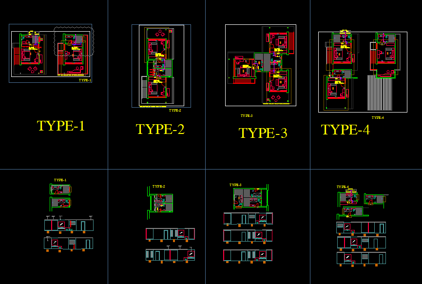 Cottage House DWG Design with 2D Layout Plans for Residential Use