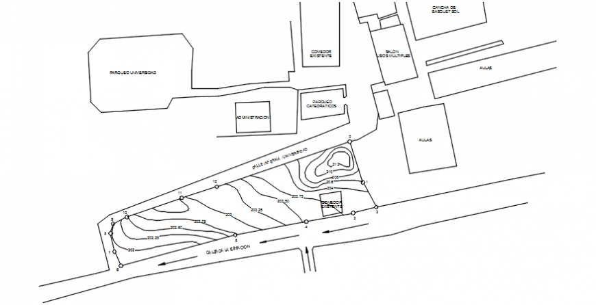 Education university site plan cad drawing details dwg file