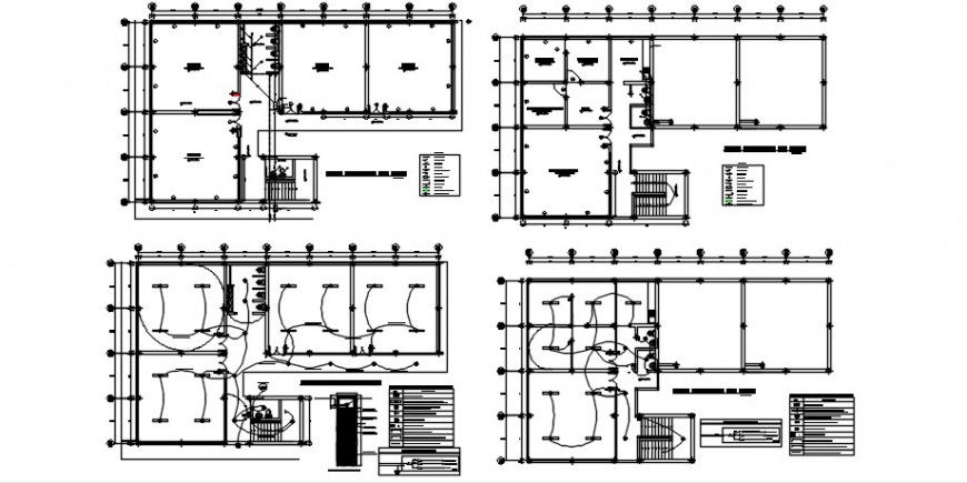 Educational institute building units drawings with electrical installation dwg file
