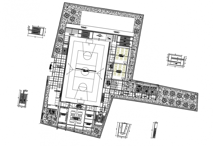 Educational institute general layout plan cad drawing details dwg file