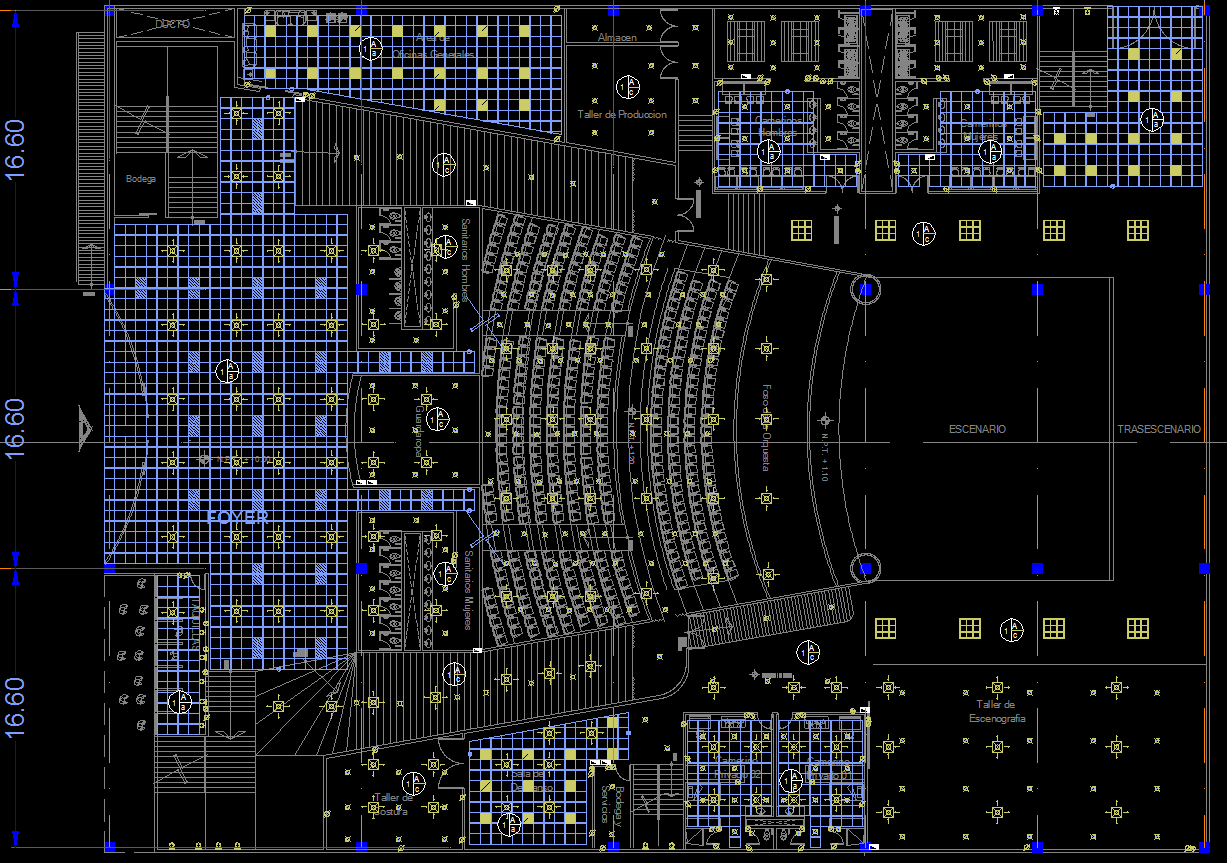 Detailed Multiplex Theater Design Layout with Seating Plan DWG File