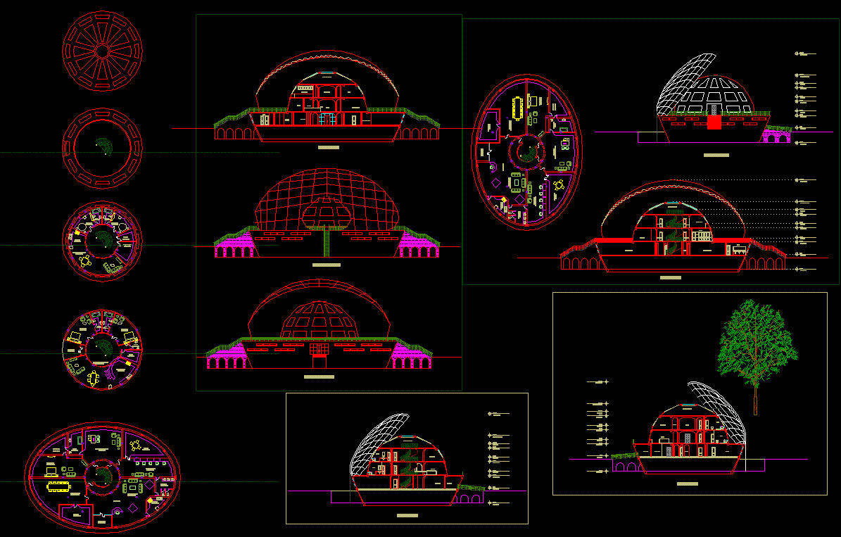 Round House CAD Drawings Provided in DWG File for Architectural Design
