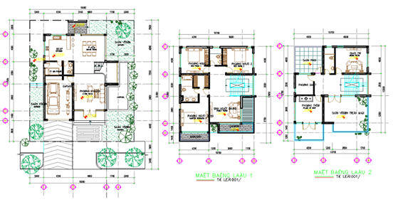 Villa Concept DWG Plan Showing Floor Design and Centerline Layout