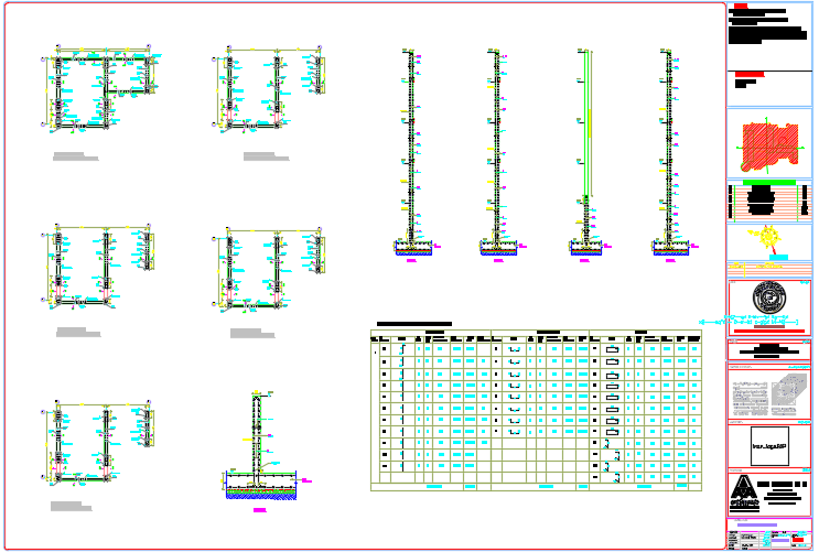 Detailed Shear Wall Reinforcement AutoCAD Drawing with Bar Layout