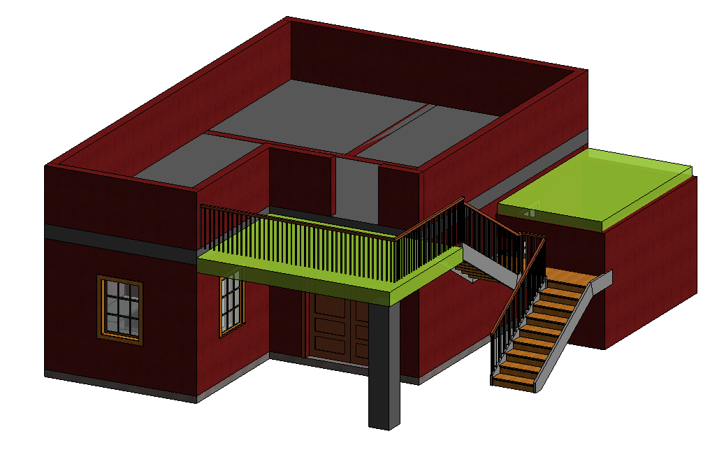 Revit 3D House Model with Modern Architectural Design and Detailing