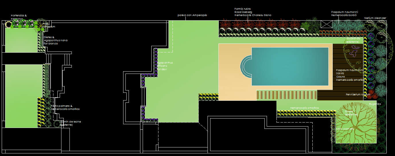Private Garden CAD Drawing and Landscape Design Layout in AutoCAD File