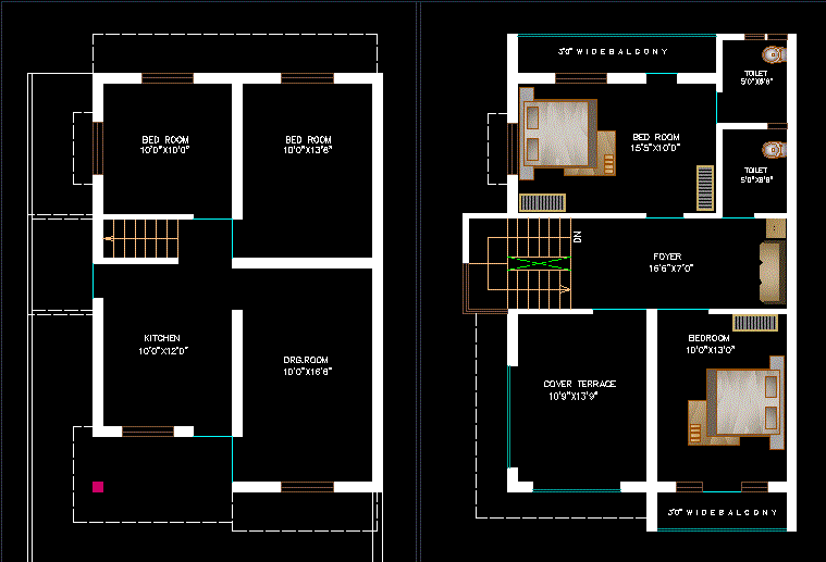 Small House AutoCAD File with Complete 2D Architectural Model Drawings