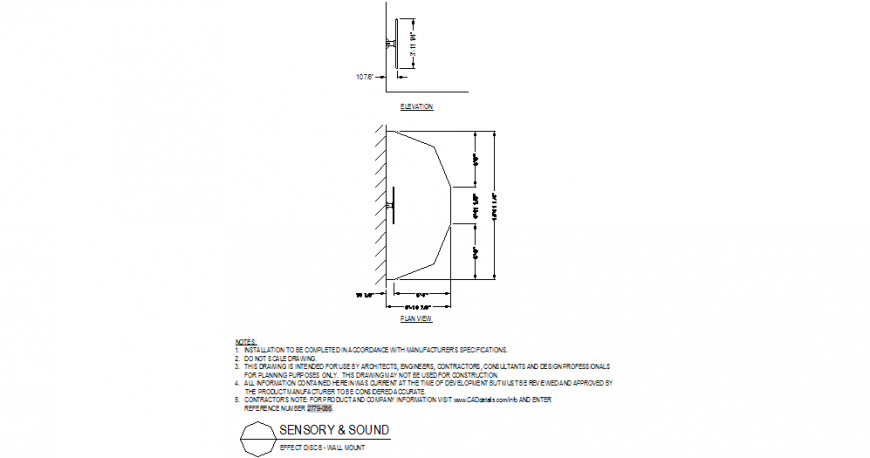 Effect disc wall mount detail plan layout file