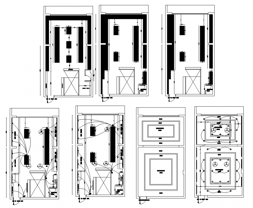 Electric fitting detail elevation 2d view autocad file