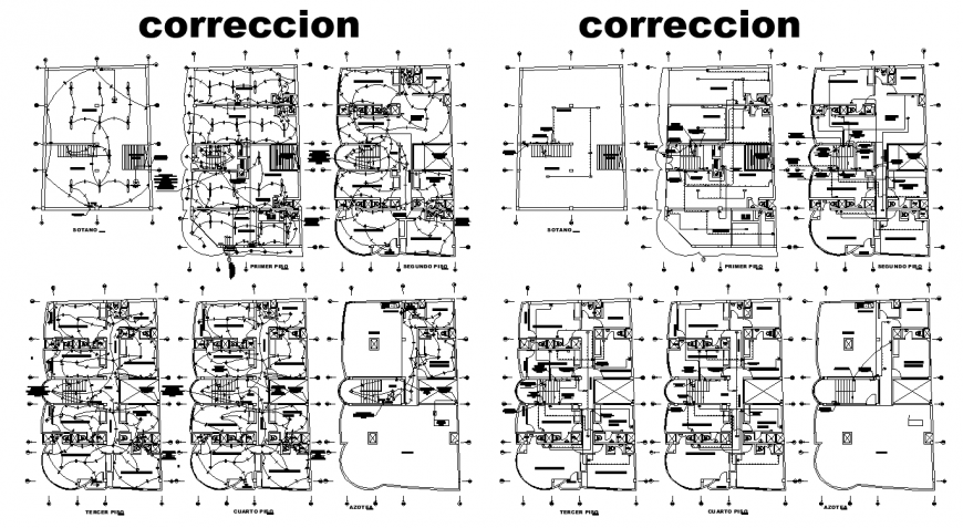 Electric drawing of house in dwg file.