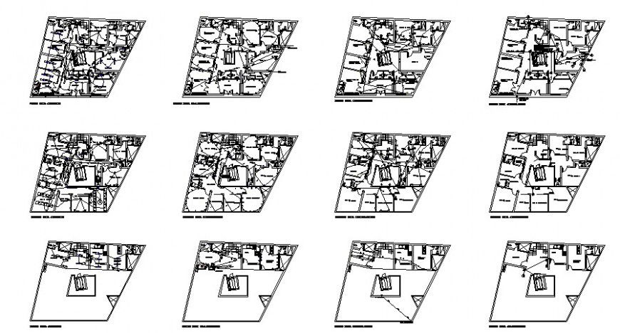 Electric installation and sanitary installation details of hospital building dwg file