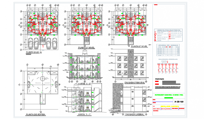 Electric installation design of  Housing Complex design drawing