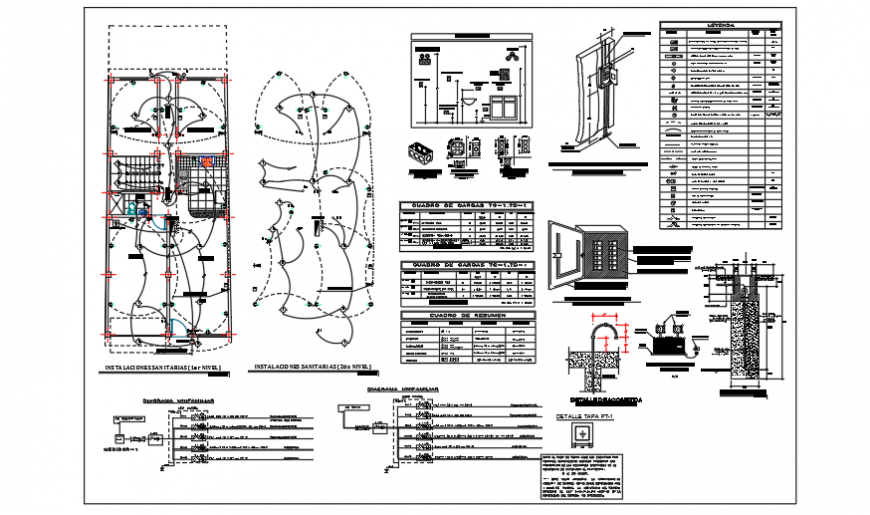 Electric installation design Project of unifamiliary housing design drawing