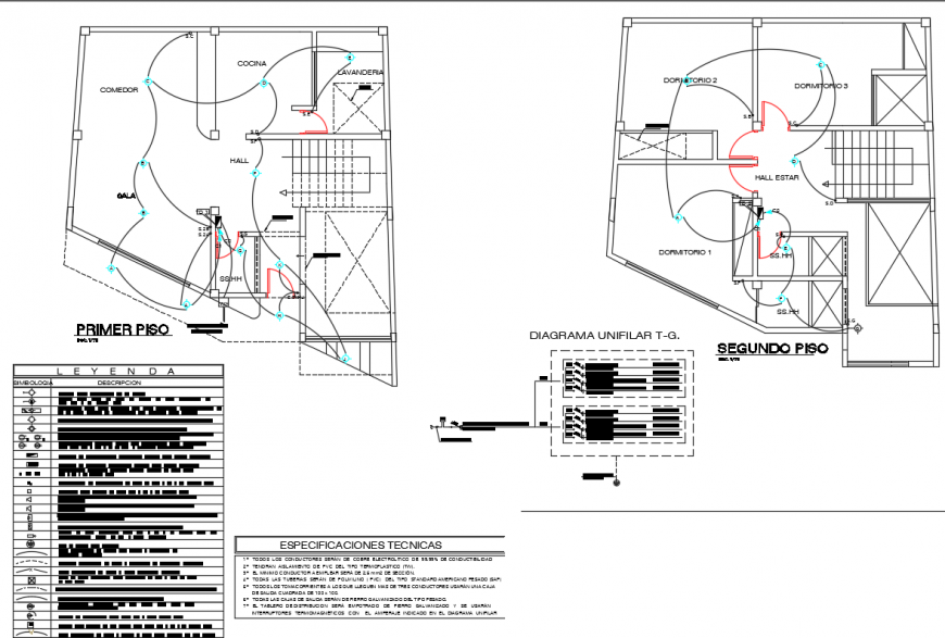 Electric layout top view plan with naming