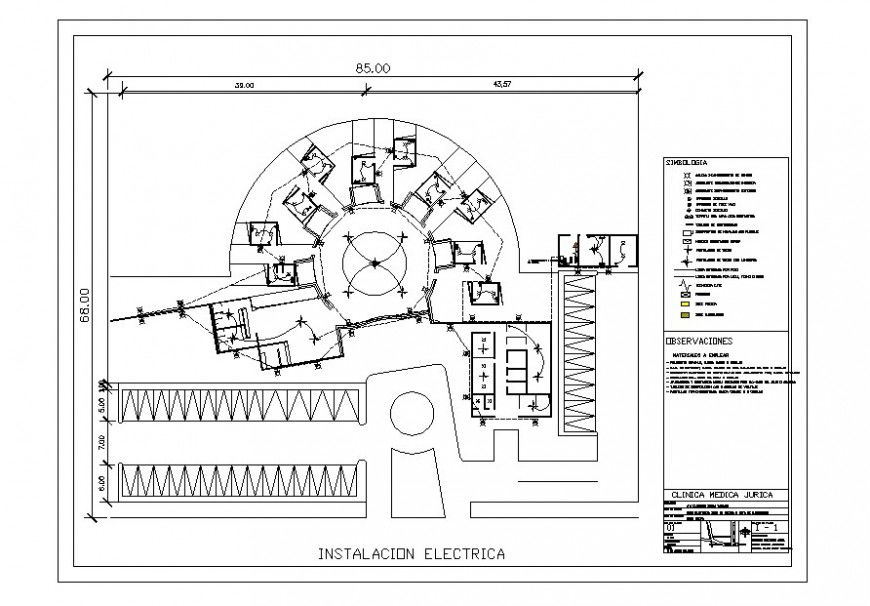 Electric line installation of clinic in AutoCAD file