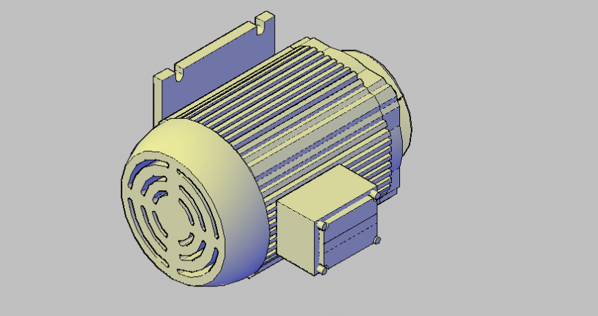 Electric motor detail 3d drawing dwg file