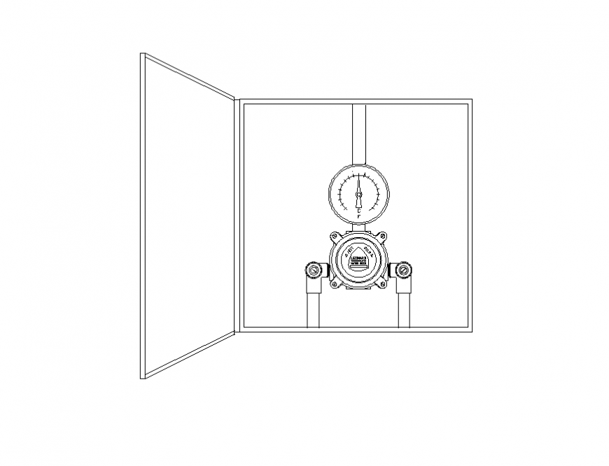 Electric motor detail elevation 2d view layout file