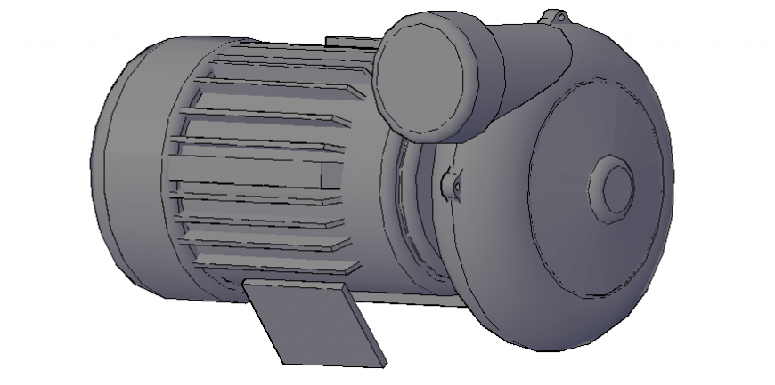 Electric motor pump machine 3d drawing details dwg file