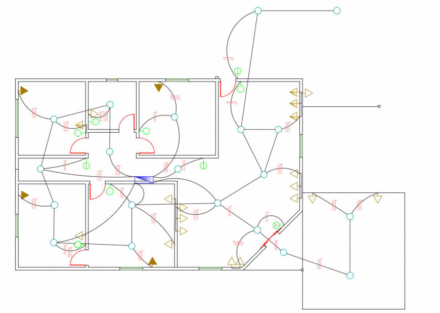 Electric Plan Lay-out detail in autocad Drawing