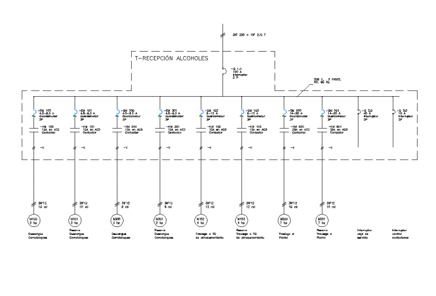 Electrical circuit detail elevation 2d view CAD blocks autocad file